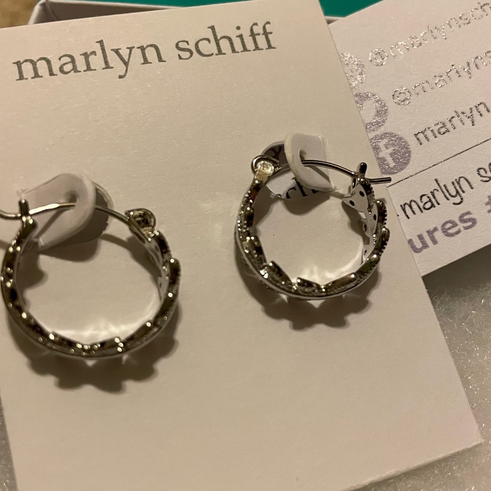 Silver Marlyn Schiff hoop earrings